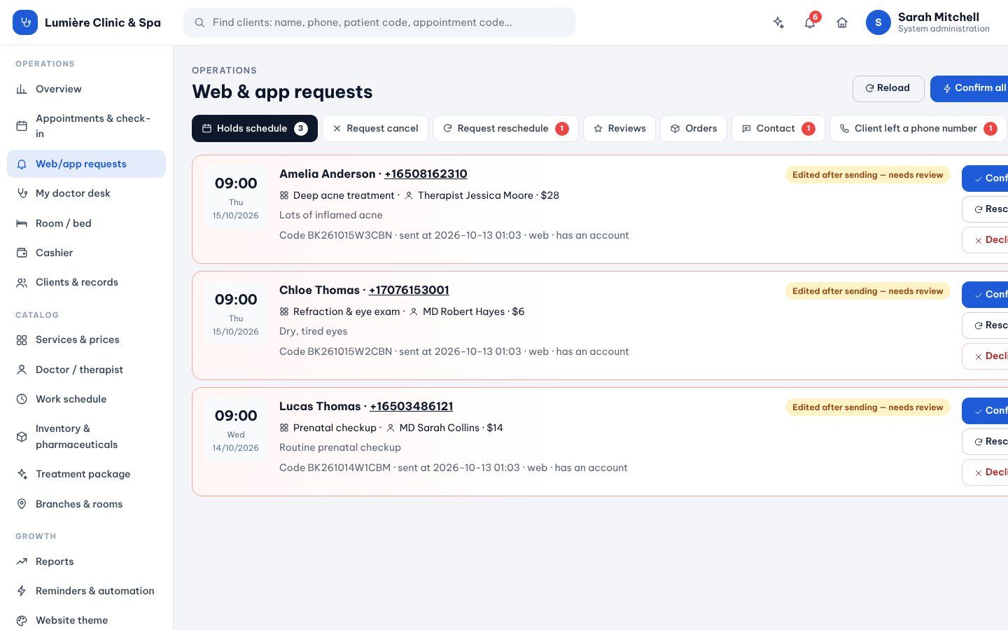 Booked by real free slots, confirmed at once