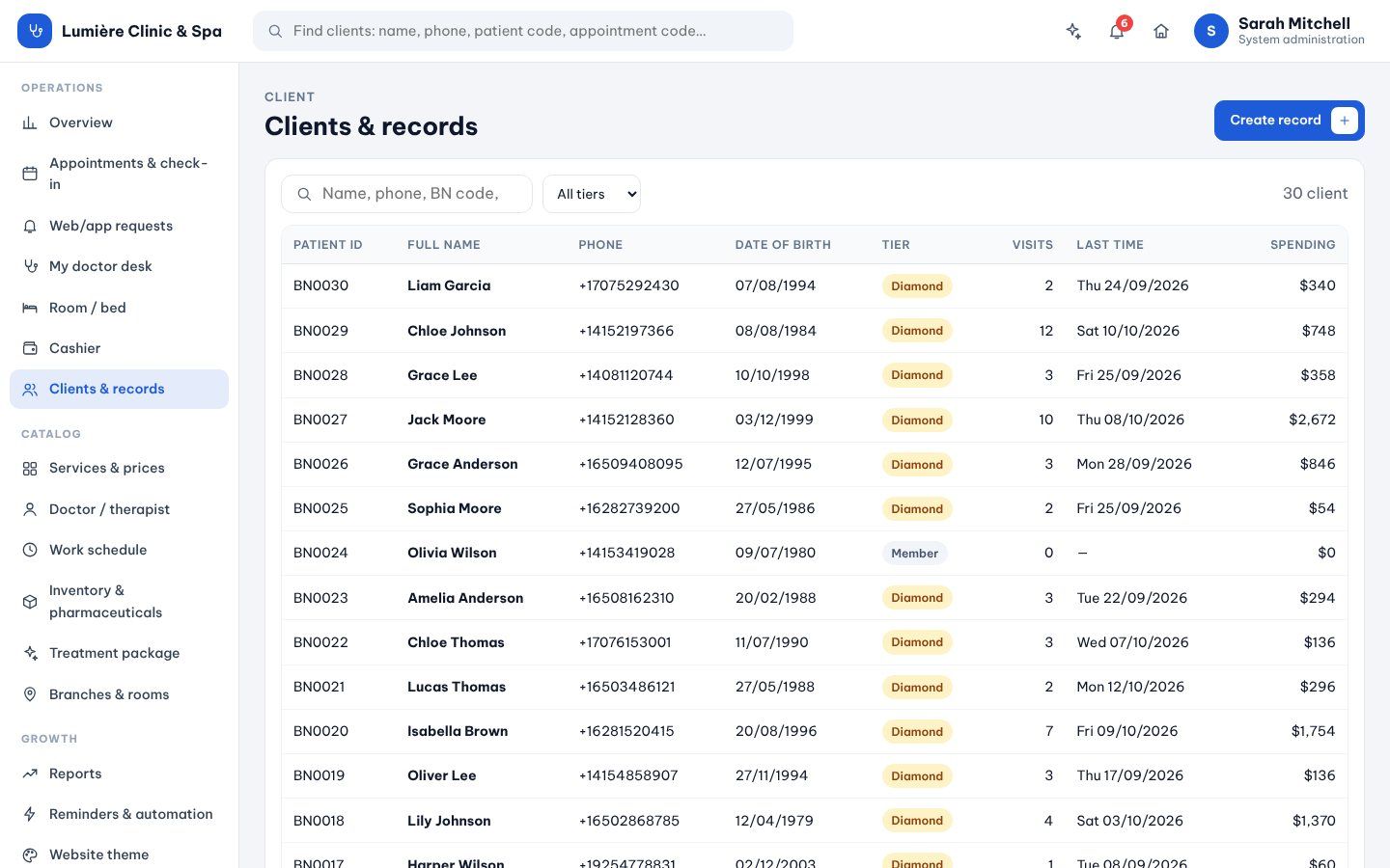 Clients & records
