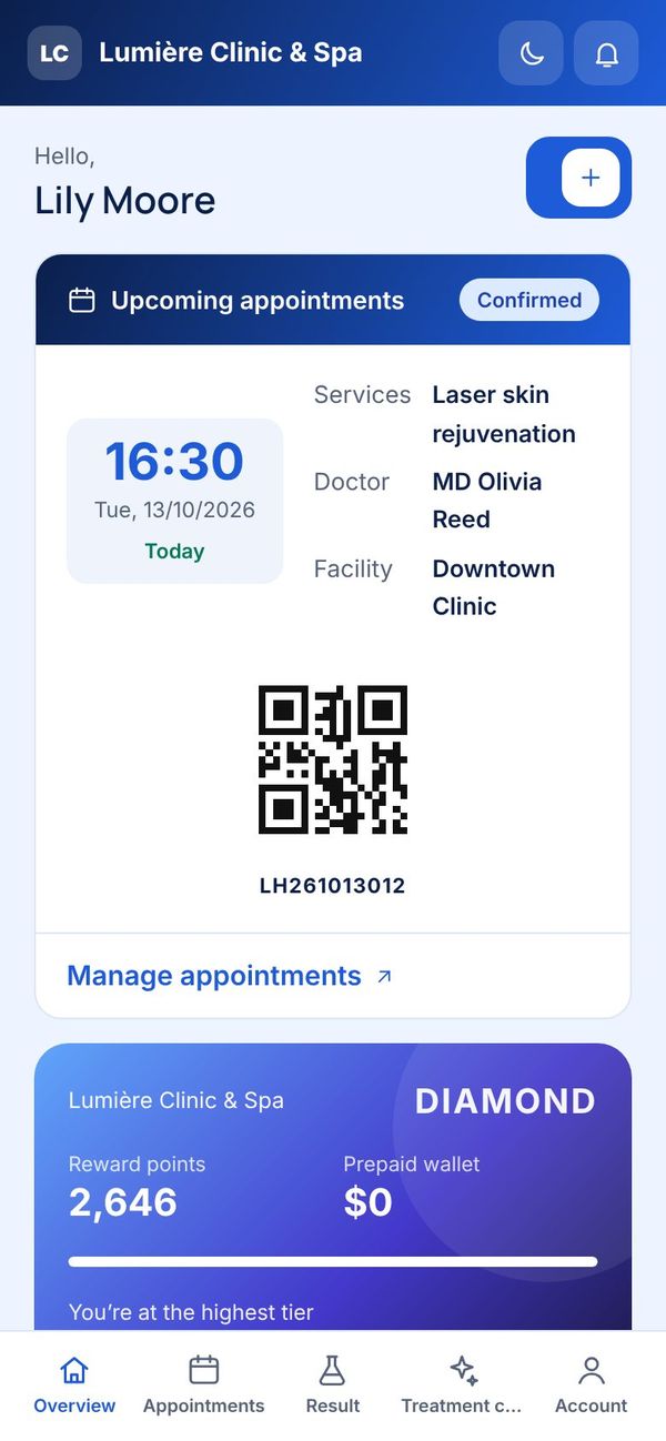 Client app on a phone