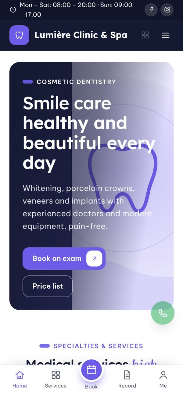 Dental theme on a phone