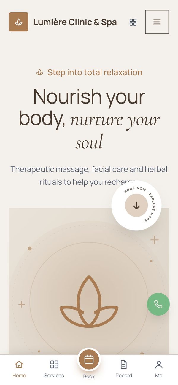 Day Spa theme on a phone