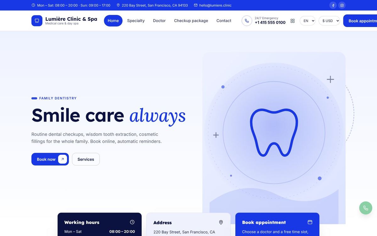 Dental · Fresh theme