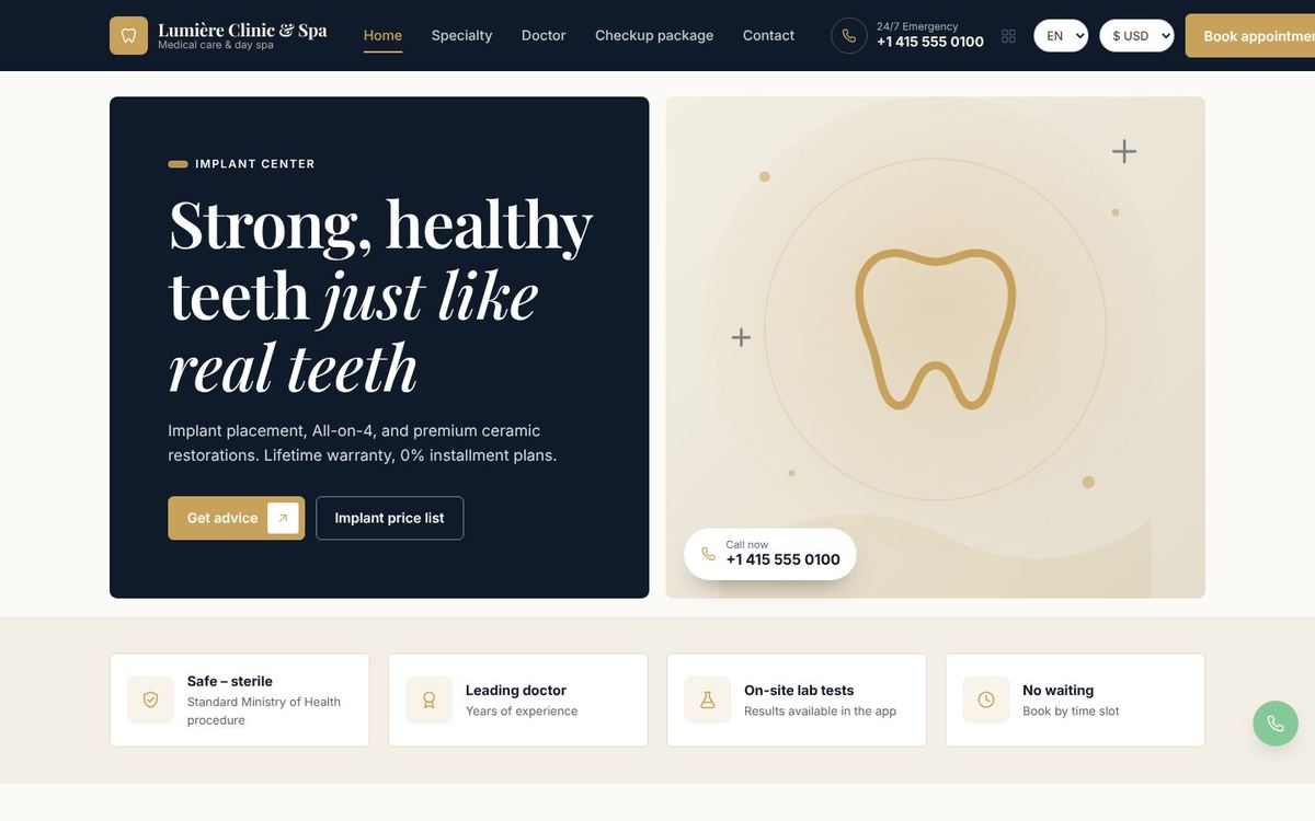 Implant · Premium theme