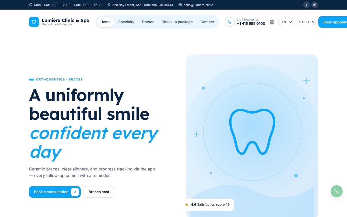 Orthodontics · Align theme