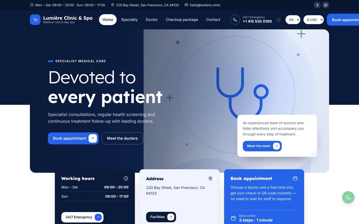 Đa khoa · Navy Pro theme