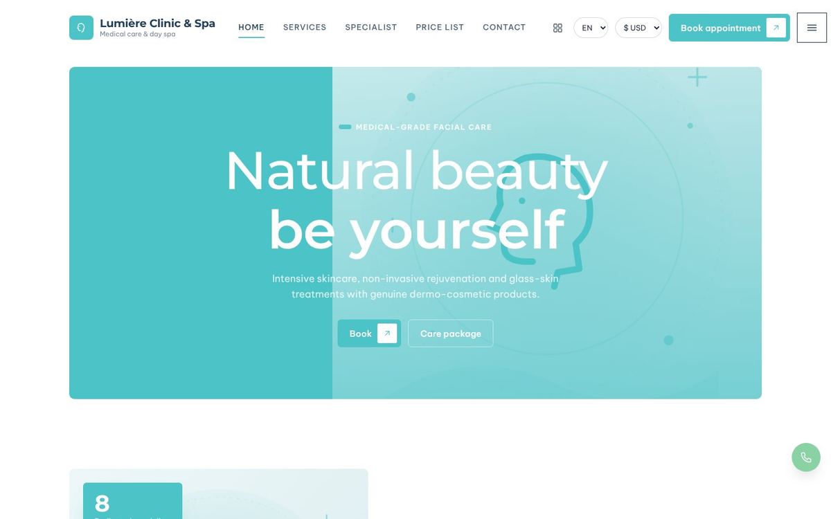 Facial · Naturally theme