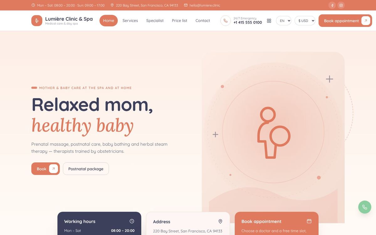 Maternity & Postnatal Spa theme