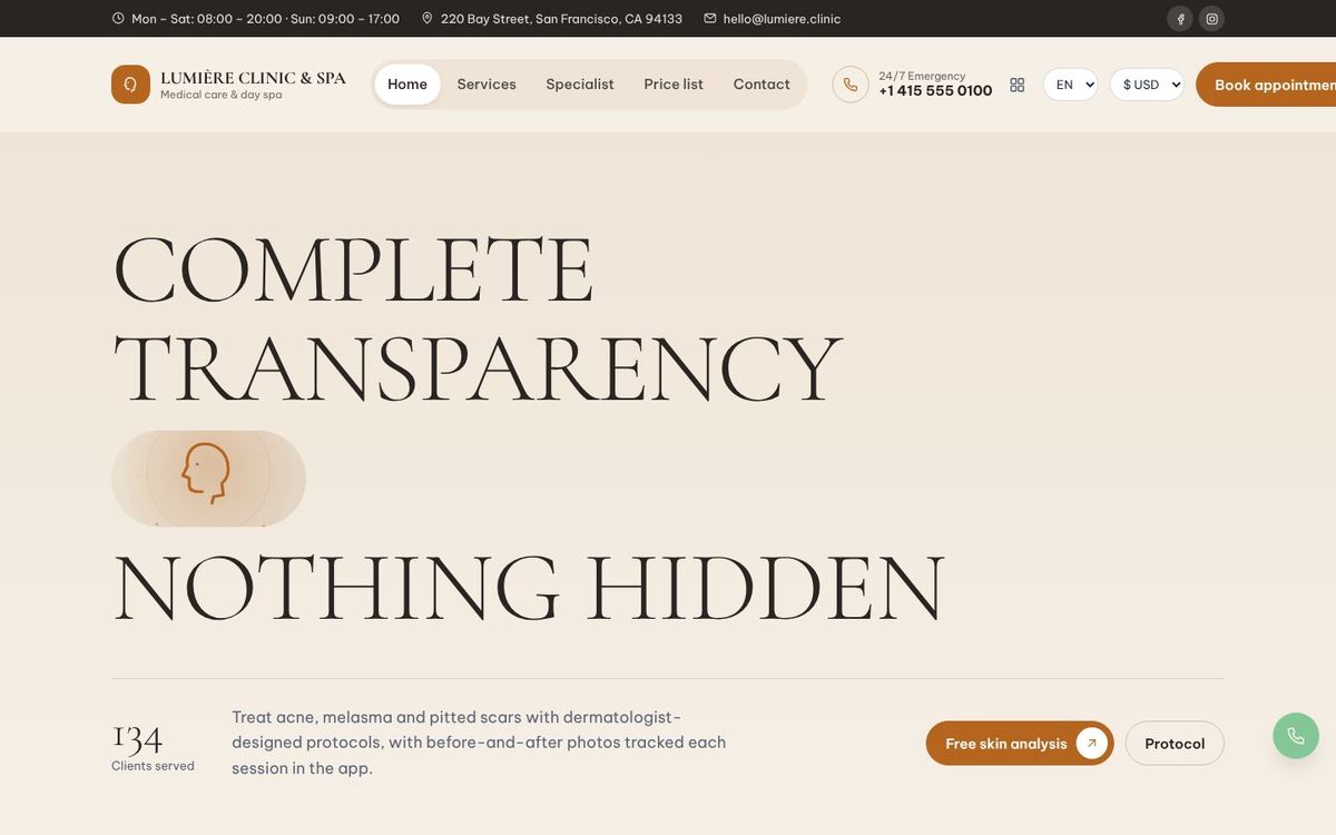 Dermatology · Skin Lab theme