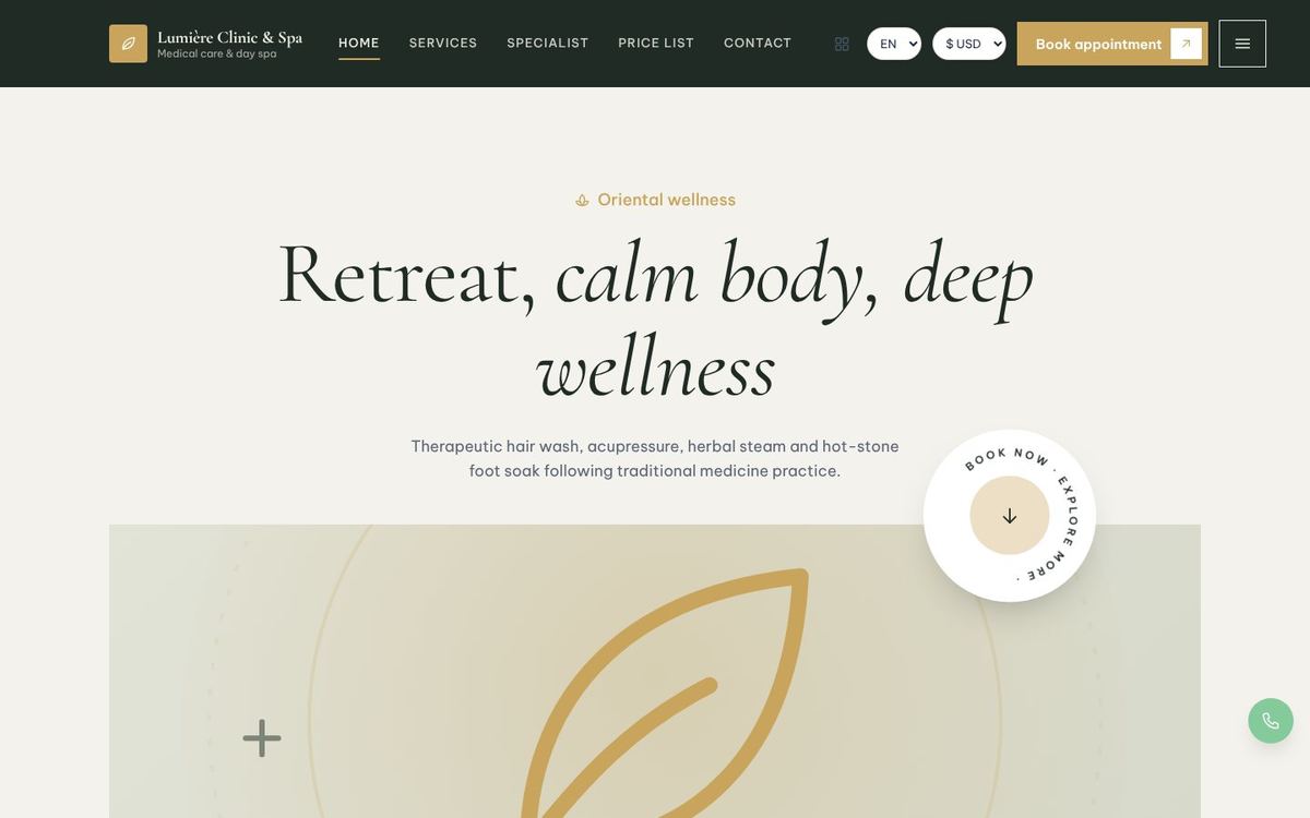 Wellness · Zen theme