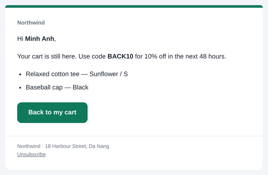 Cart reminder