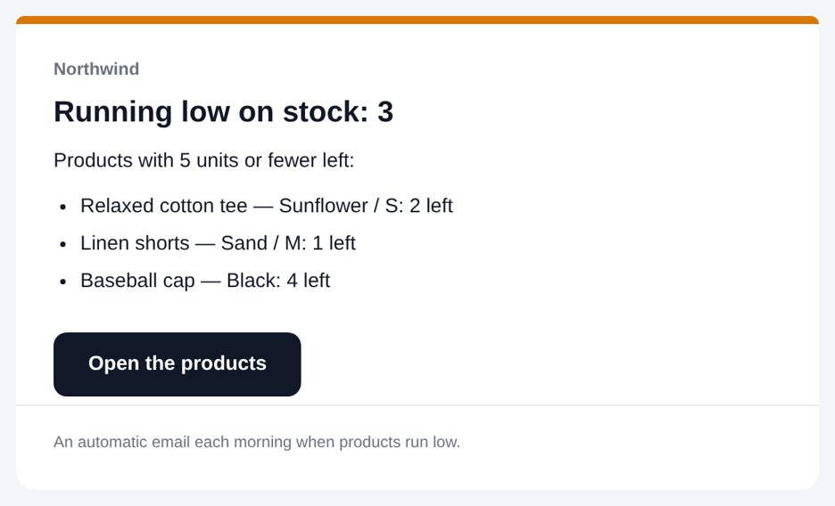 Low stock