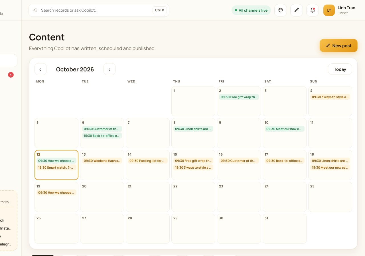 A calendar that fills itself